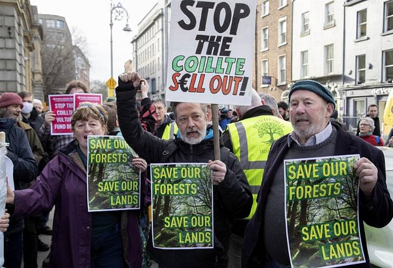 Hundreds Protest Outside Leinster House Over Controversial Coillte Deal