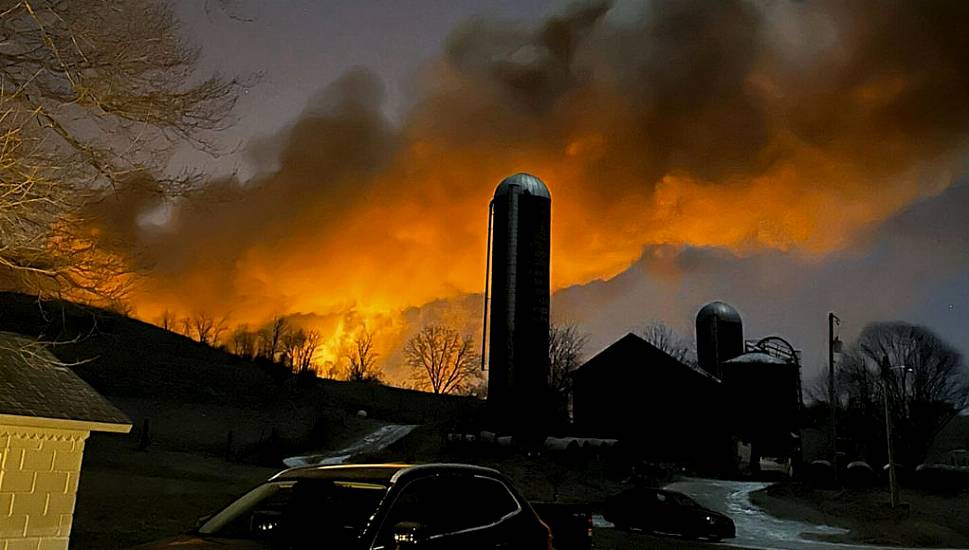 Residents Evacuated As Train Derailment Causes Large Fire In Ohio