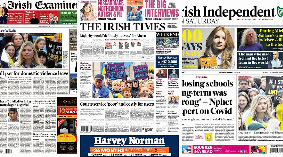 What The Papers Say: Saturday's Front Pages