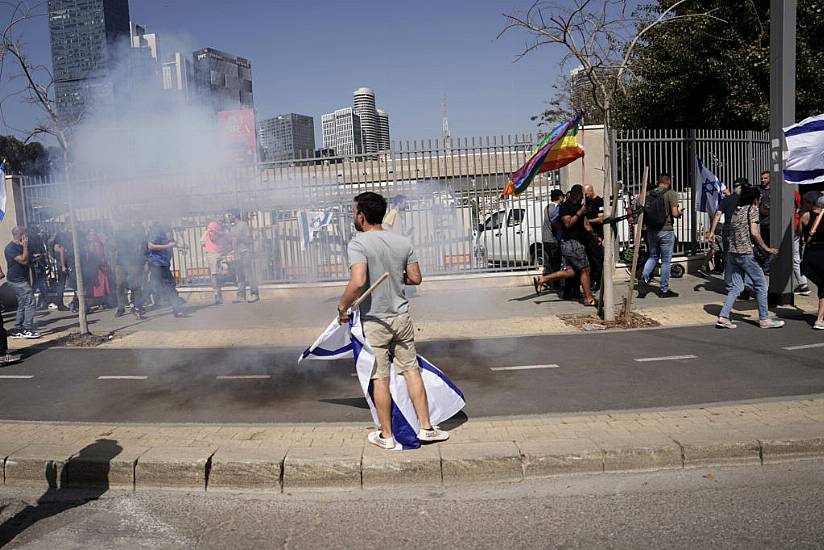 Protests Over Legal Overhaul In Israel Turn Violent As Police Fire Stun Grenades