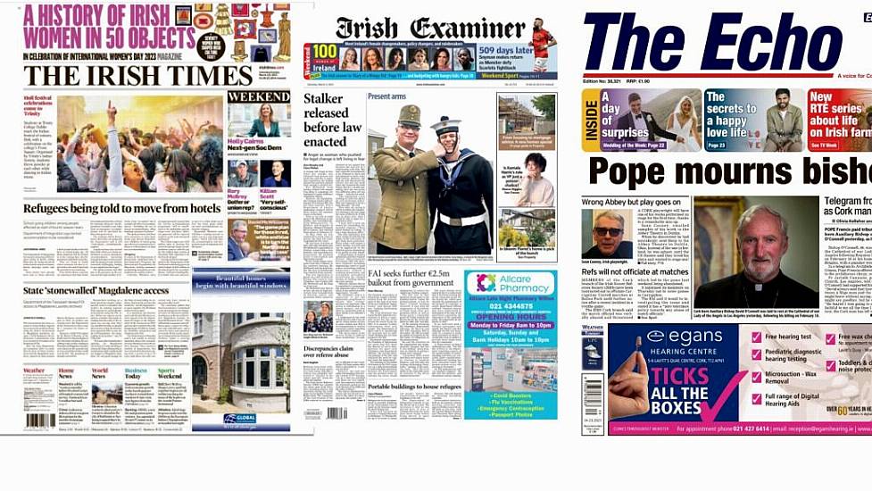 What The Papers Say: Saturday's Front Pages