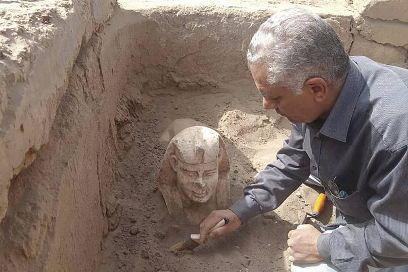 Archaeologists In Egypt Unearth Sphinx-Like Roman-Era Statue