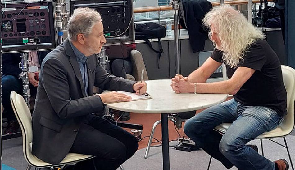 Mep Mick Wallace Spotted During Interview With Us Tv Host Jon Stewart