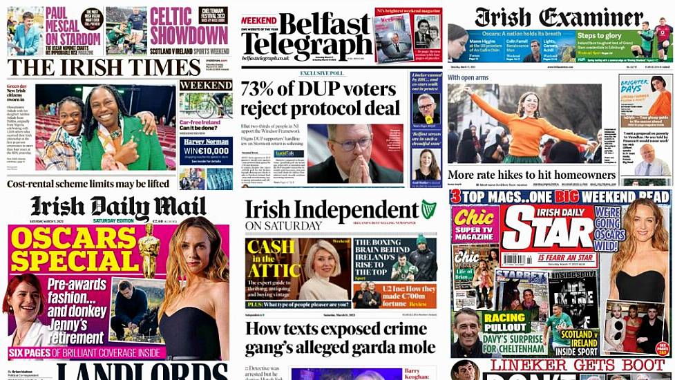 What The Papers Say: Saturday's Front Pages