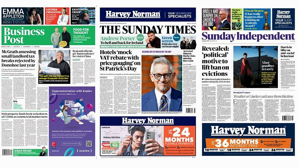 What The Papers Say: Sunday's Front Pages