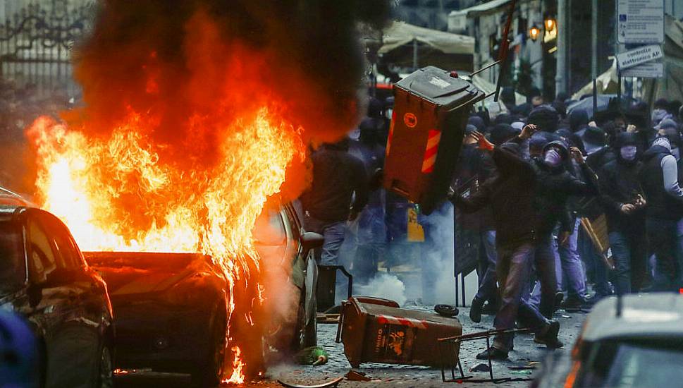 Fans Clash In Italy Ahead Of Napoli-Eintracht Frankfurt Champions League Tie