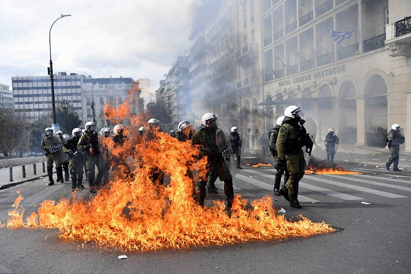 Clashes Hit Athens As General Strike Staged In Protest Over Rail Disaster