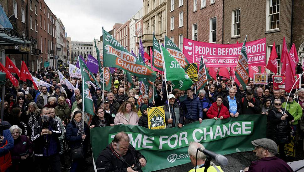 Protesters Take To The Streets In Dublin As Eviction Ban Ends