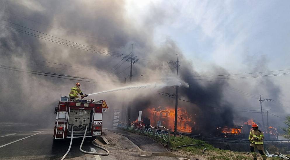 Hundreds Flee Wildfire In Coastal City In South Korea