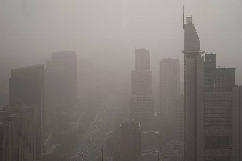 Northern China Blanketed With Floating Sand And Dust