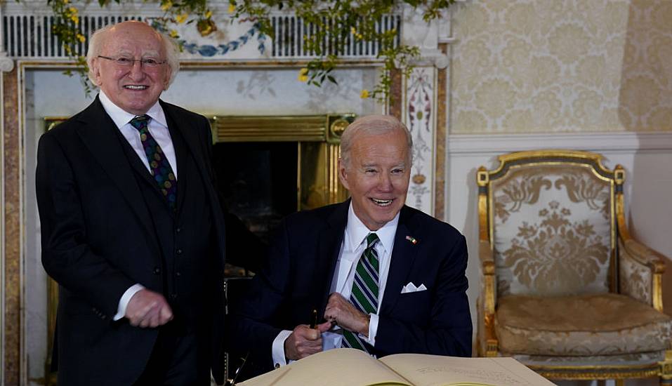 'Your Feet Will Bring You Where Your Heart Is,' Biden Writes In Áras Visitors' Book