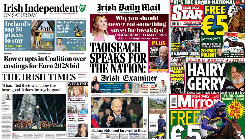 What The Papers Say: Saturday's Front Pages