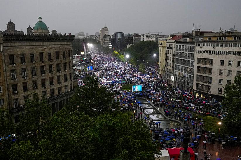 Thousands Join Pro-Government Rally In Serbia Amid Discontent After Shootings