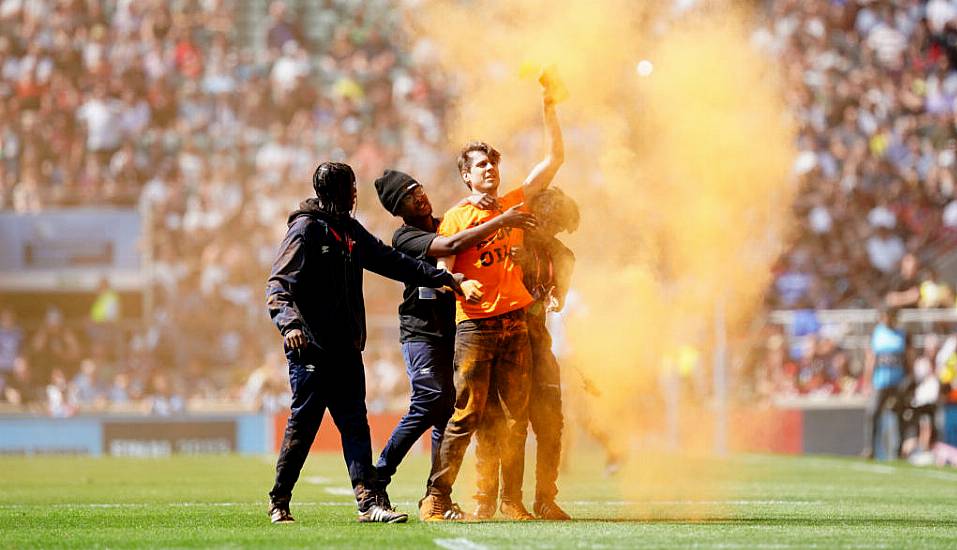 Just Stop Oil Protesters Invade Pitch And Throw Orange Powder At Twickenham Rugby Final