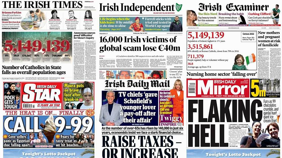 What The Papers Say: Wednesday's Front Pages