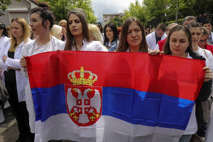 Ethnic Serbs Gather In Northern Kosovo Town After Clashes With Nato Peacekeepers