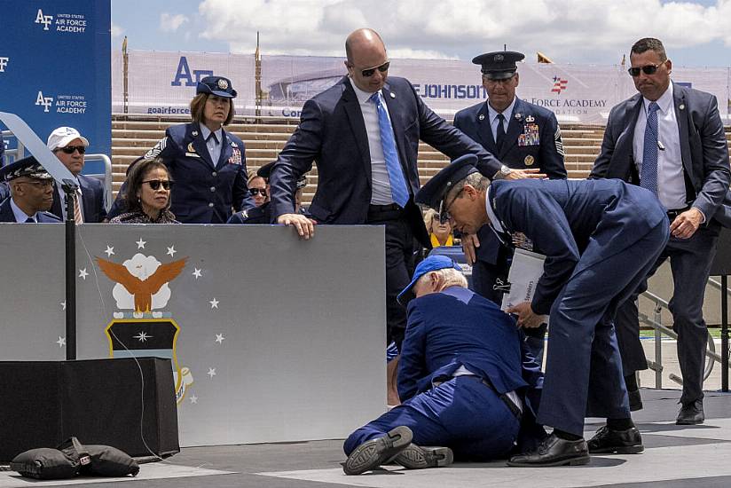 Joe Biden Falls Over After Speech To Us Air Force Academy Graduates