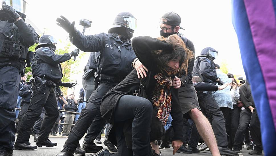 German Protesters Clash With Police After Woman Jailed Over Attacks On Neo-Nazis