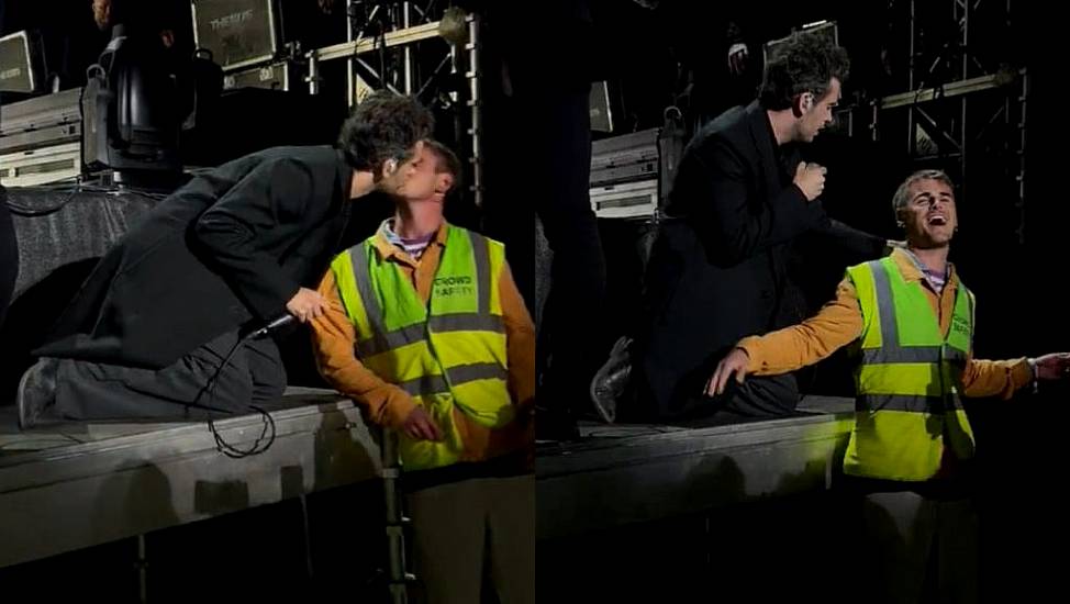 The 1975’S Matty Healy Kisses Crowd Safety Worker Mid-Performance In Denmark