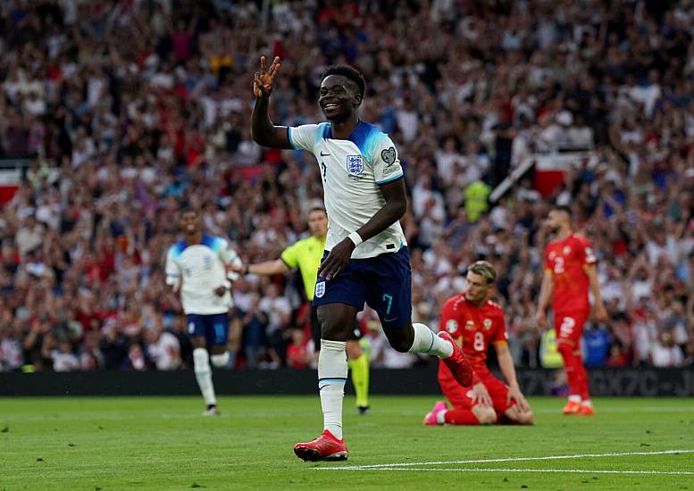 Bukayo Saka Scores Hat-Trick As Ruthless England Put Seven Past North Macedonia