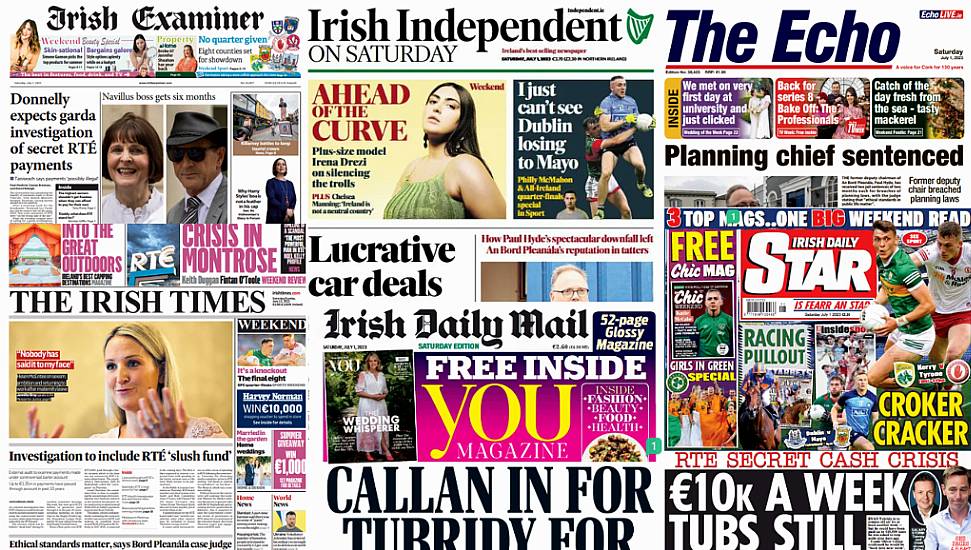 What The Papers Say: Saturday's Front Pages