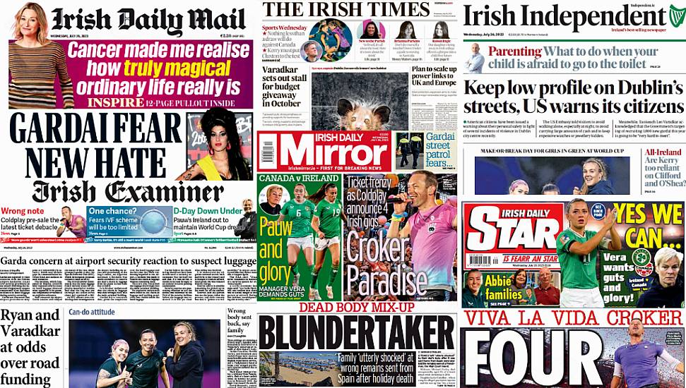 What The Papers Say: Wednesday's Front Pages