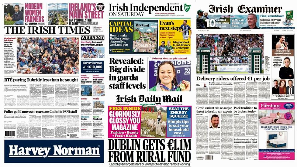 What The Papers Say: Saturday's Front Pages