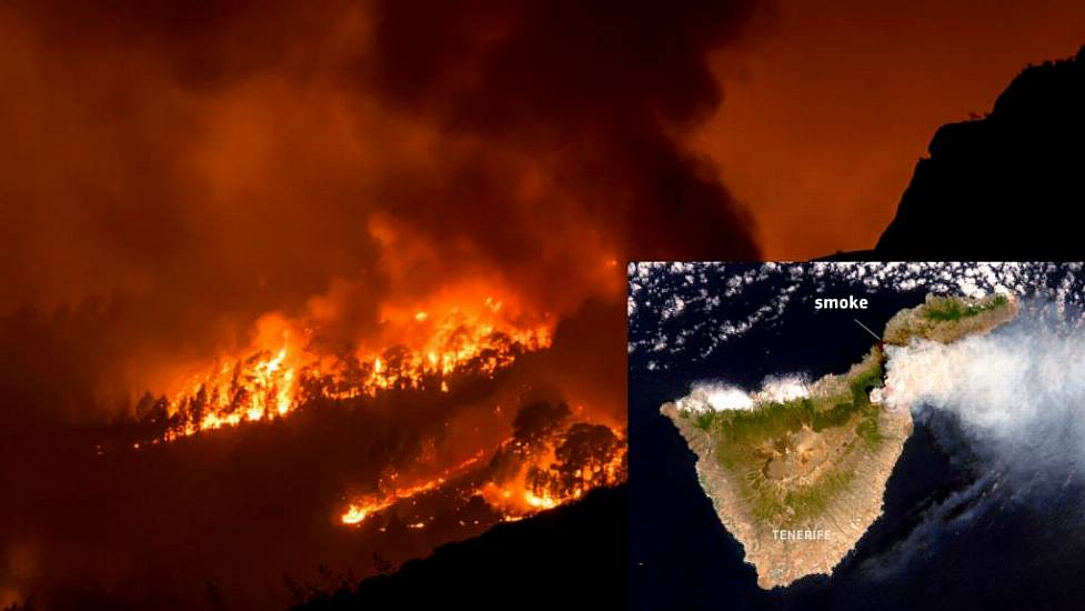 Satellite Image Shows Huge Wildfire Engulfing Spanish Holiday Island Tenerife