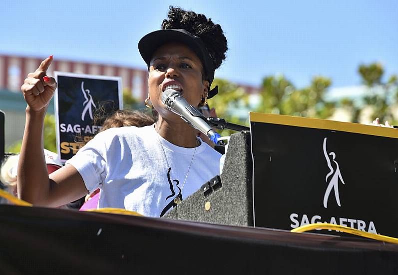 Kerry Washington And Martin Sheen Speak At Rally For Hollywood Strikers