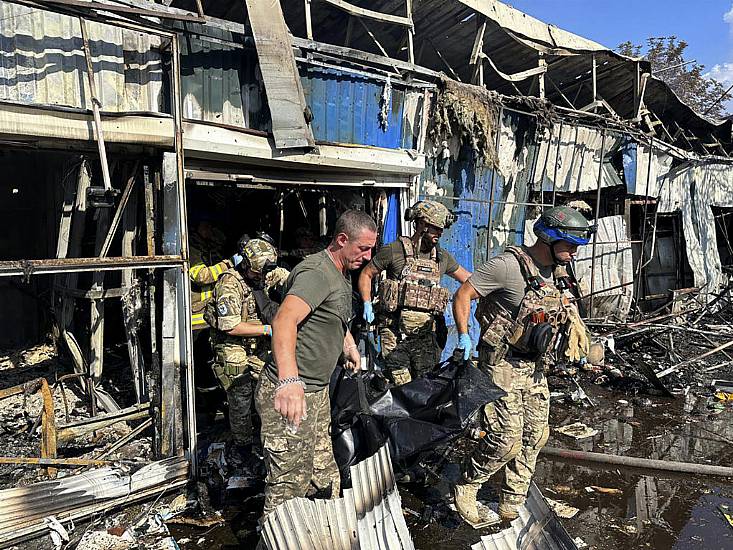 Russian Missile Turns Market Into Fiery, Blackened Ruin Strewn With Bodies