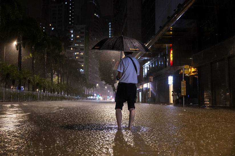 Streets And Subway Stations Flooded In Hong Kong And Southern China