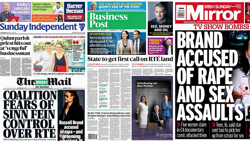 What The Papers Say: Sunday's Front Pages