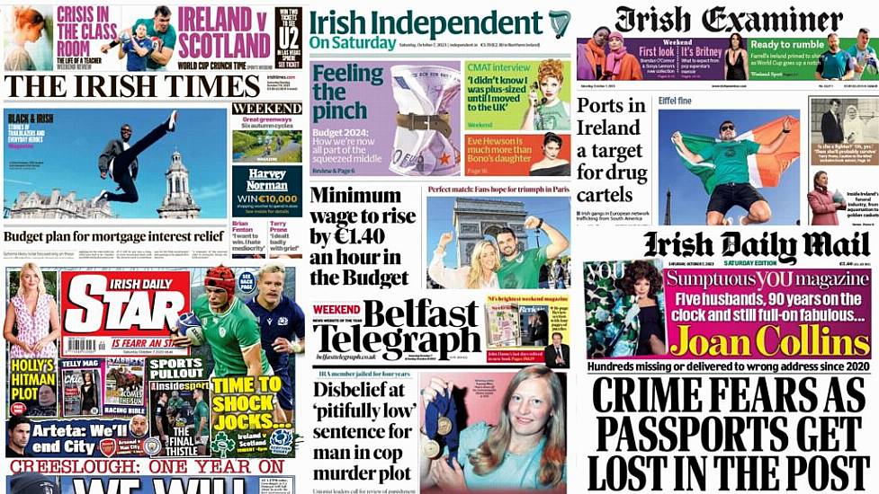 What The Papers Say: Saturday's Front Pages