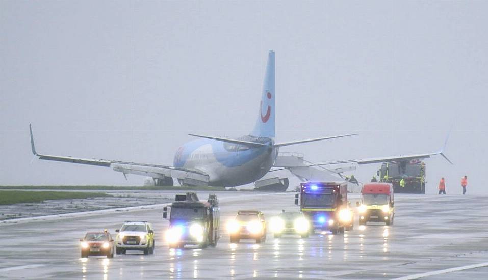 Plane Skids Off Runway During Storm Babet