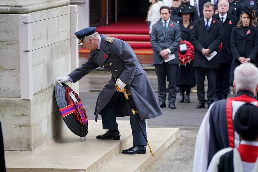 Charles Leads Remembrance Sunday Service At Cenotaph In London