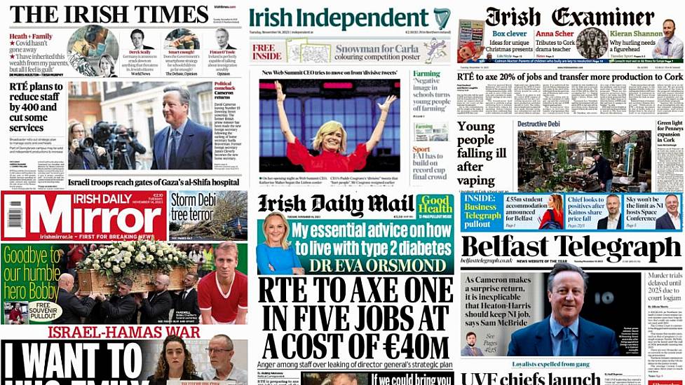 What The Papers Say: Tuesday's Front Pages