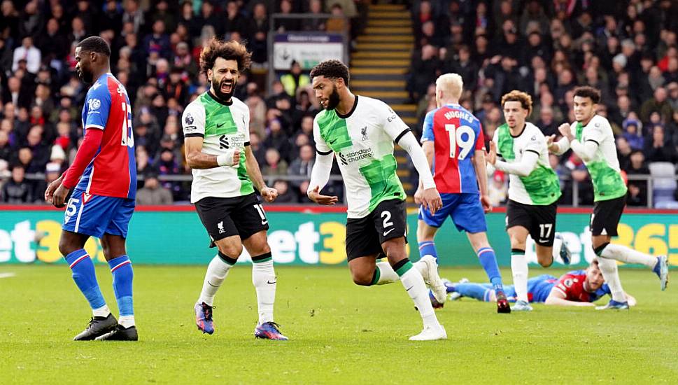 Landmark Goal For Mohamed Salah As Liverpool Fight Back At Crystal Palace