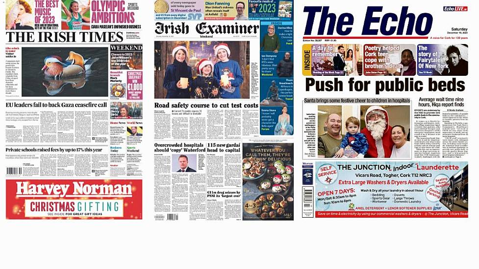 What The Papers Say: Saturday's Front Pages