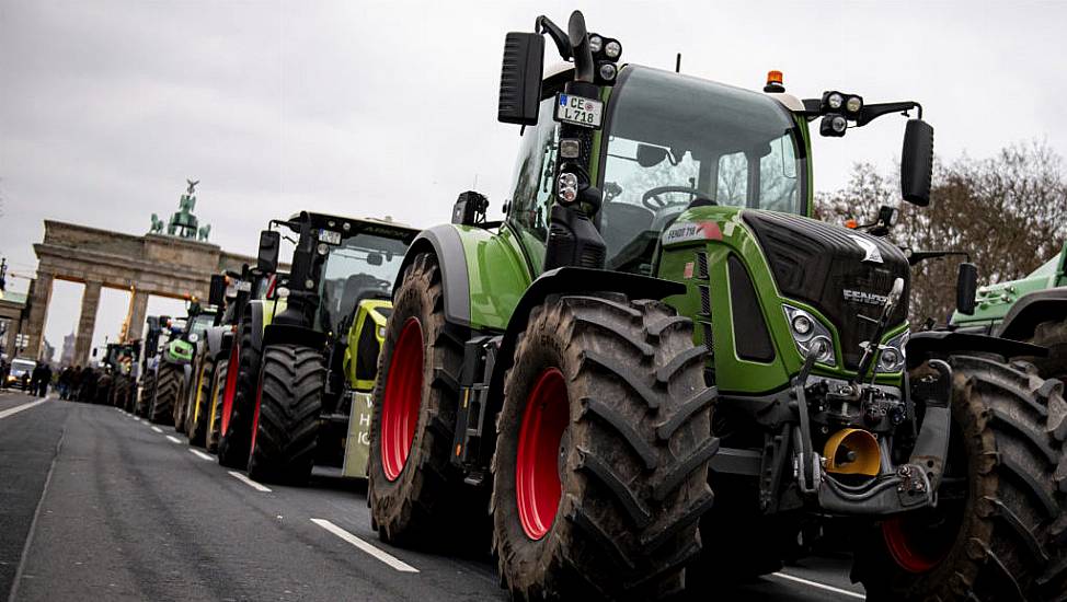 Tractors Driven To Farming Protest At Brandenburg Gate