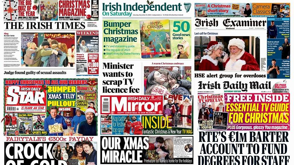 What The Papers Say: Saturday's Front Pages