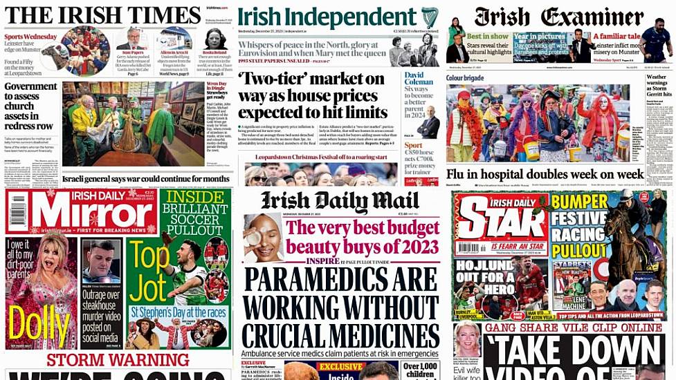 What The Papers Say: Wednesday's Front Pages