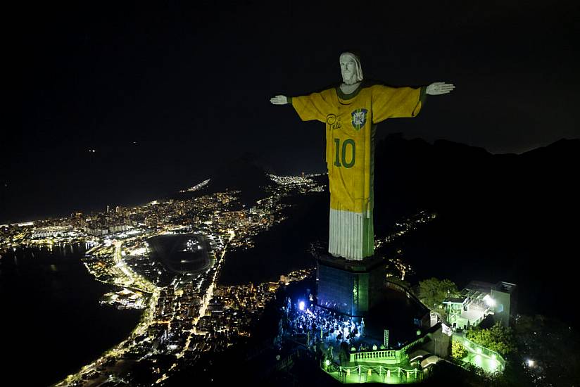 Christ The Redeemer Statue Illuminated With Brazil Shirt As Tribute To Pele