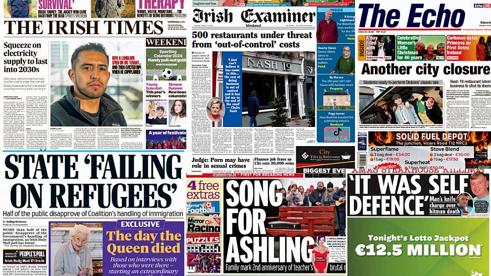 What The Papers Say: Saturday's Front Pages