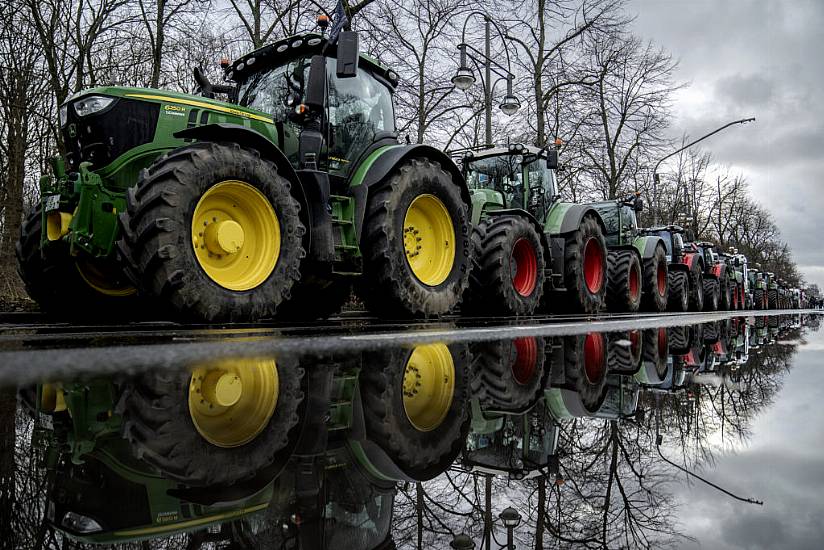 Farmers Drive Thousands Of Tractors Into Berlin In Fuel Subsidy Cuts Protest