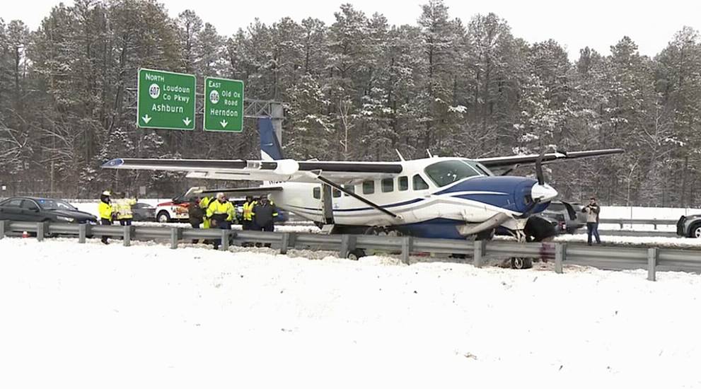 Plane Makes Emergency Landing On Road In Us