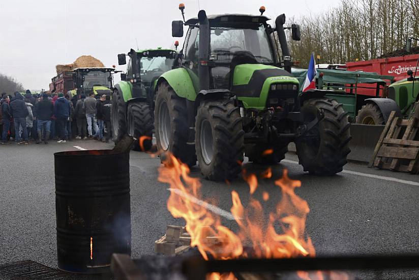 Farmers Block Roads Across France In Protest Over Low Wages And Regulations