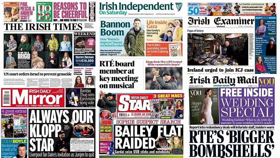 What The Papers Say: Saturday's Front Pages