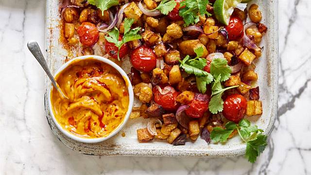 Ella Mills’ Crispy Potato And Paprika Tray Bake Recipe