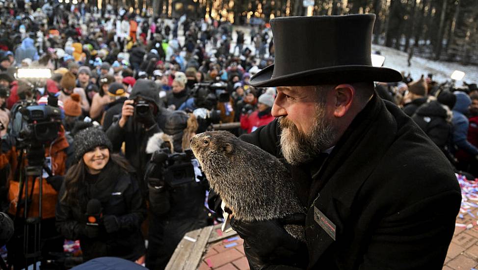 Punxsutawney Phil Prepares To Give Weather Forecast On Groundhog Day