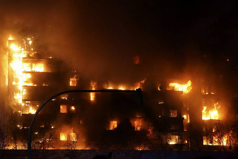 People Injured As Fire Engulfs Two Buildings In Spanish City Of Valencia